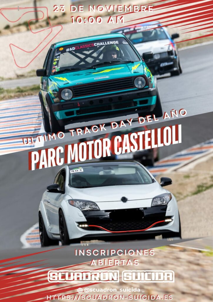 Portada del Trackday en Parcmotor Castellolí el día 23 de Noviembre de 2025